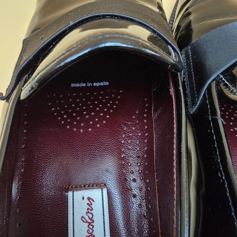 Sandro Moscoloni Men's Royal Black Patent Leather Tuxedo Loafers 10 Spain in Box